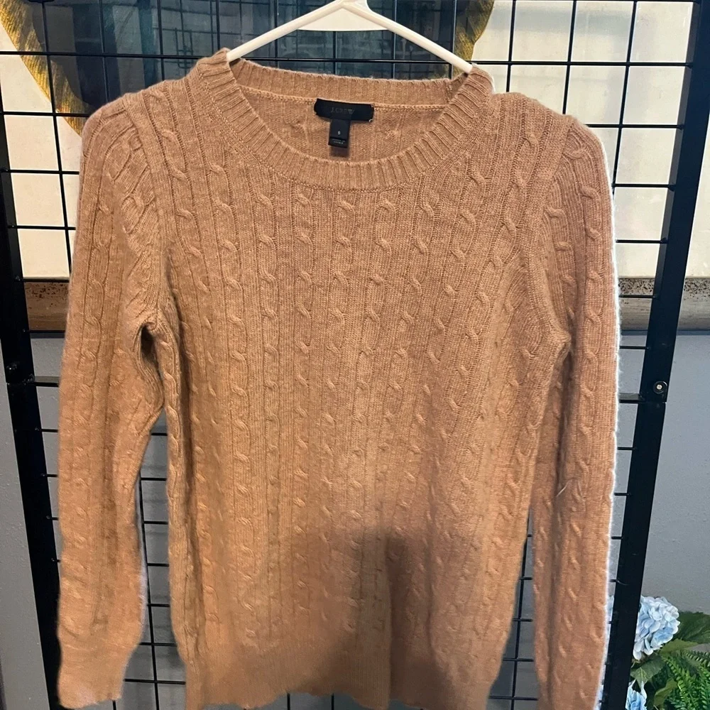 J. Crew Camel Cable Knit Sweater